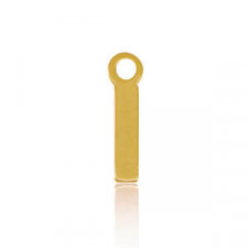 Stainless steel charm initial I Gold